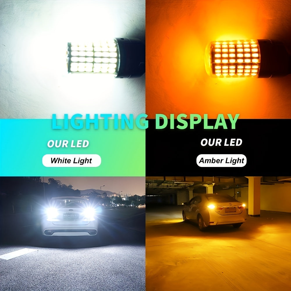 2 Pack Car LED Bulb T20 7440 W21W 7443 3156 Brake Reversing Signal