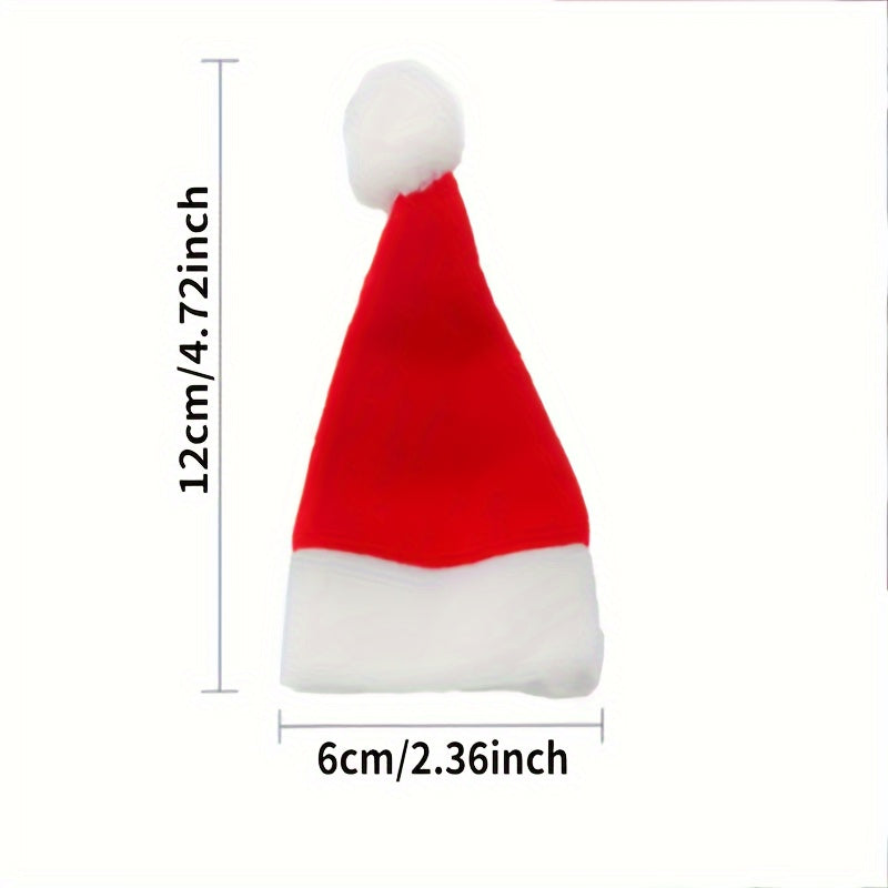 12-Piece Christmas Table Decoration Set with Santa Hat Cutlery Holders and Bottle Toppers Festive Party Decor