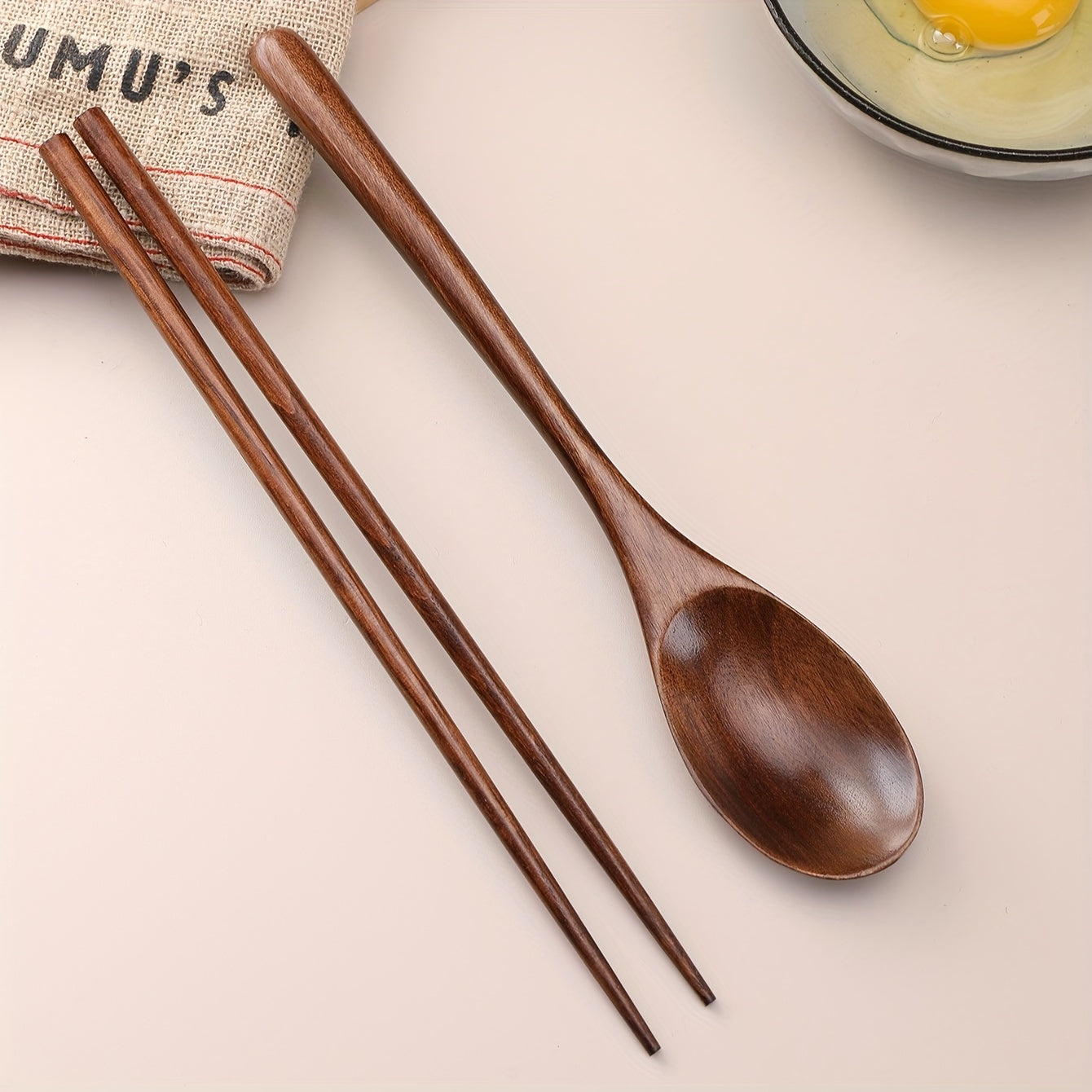 Wooden Spoon and Chopstick Set for Kitchen Use Durable Natural Wood