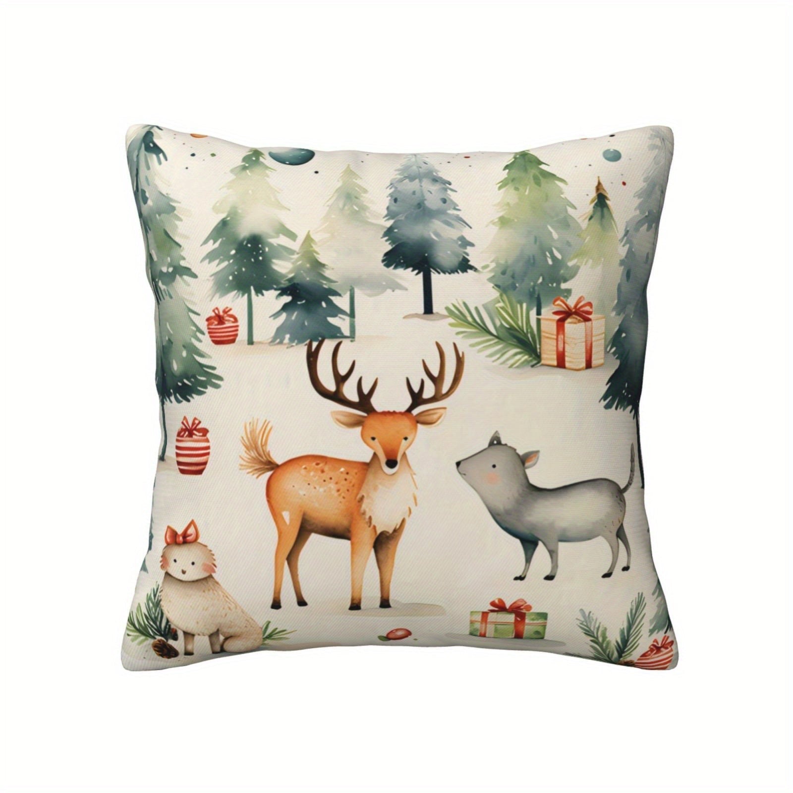 Christmas Pillow Covers 45x45cm Holiday Decor for Living Room and Bedroom