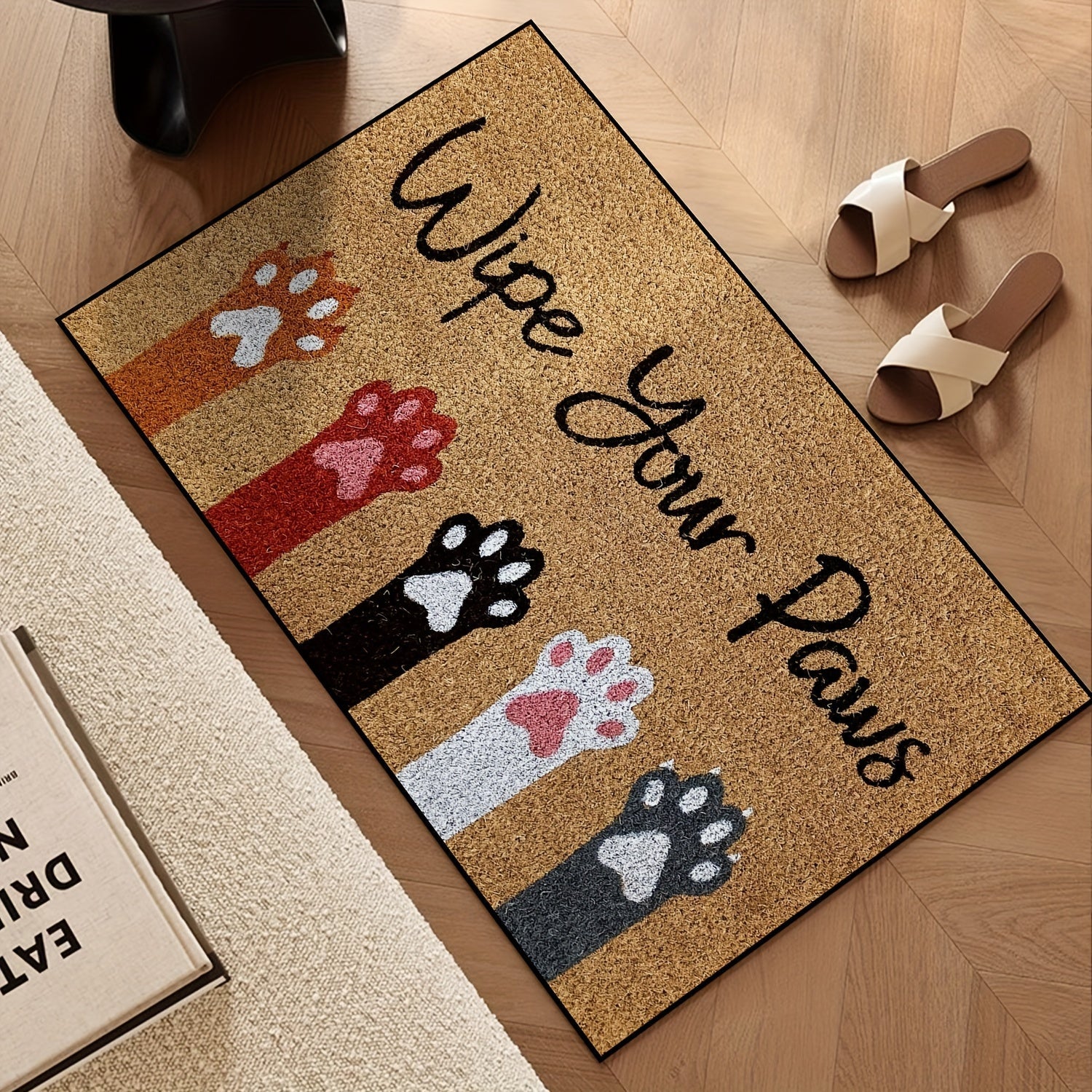 All-Season Cat Scratch Welcome Mat, Non-Slip, Machine Washable Entryway Rug