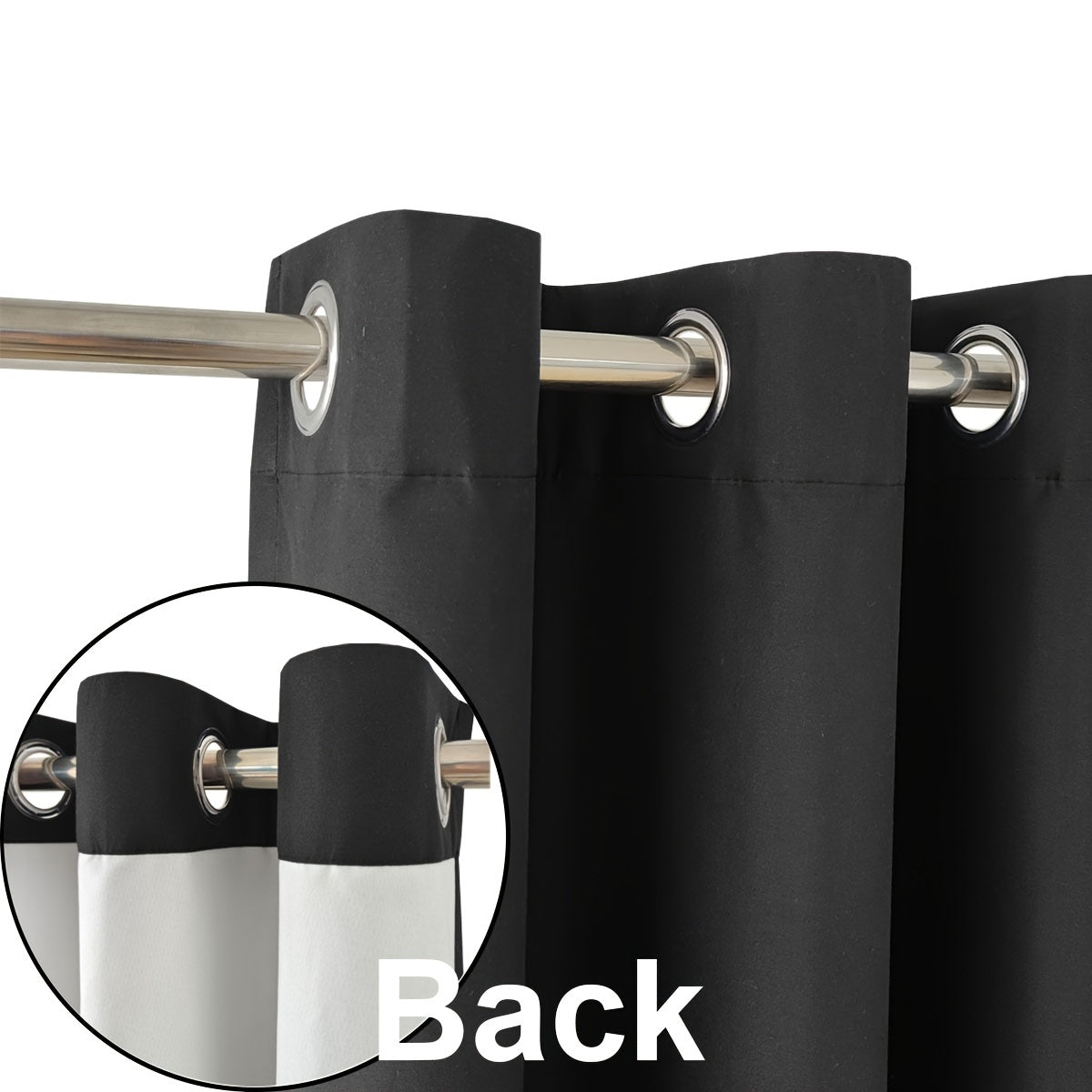 Blackout Insulation Soundproof Curtains 2PC Set for Bedroom Office Living Room