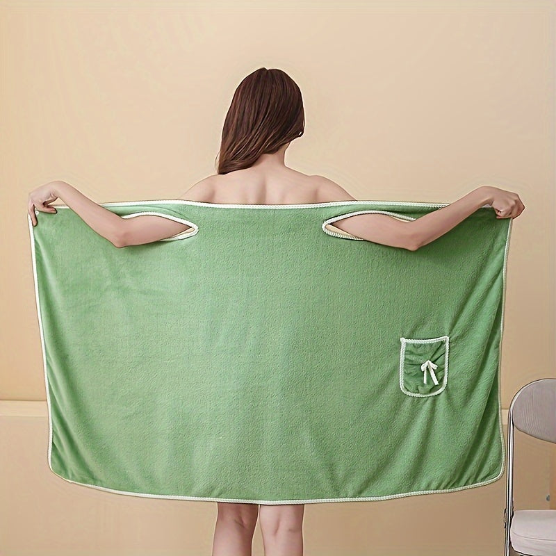 Women's Bath Towel with Pocket Absorbent and Adjustable for Bathroom and Home