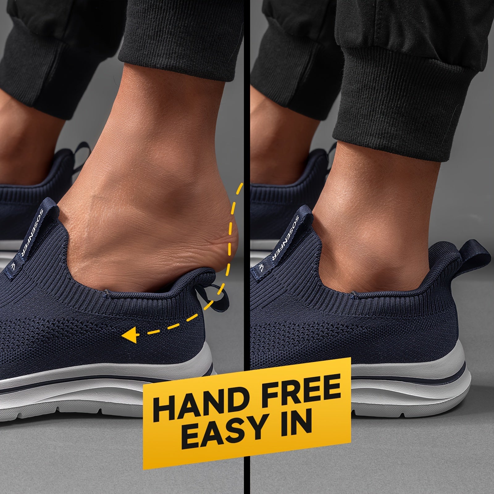 Men's Vintage Casual Sneakers Breathable Fabric Upper Slip-On Round Toe All-Season