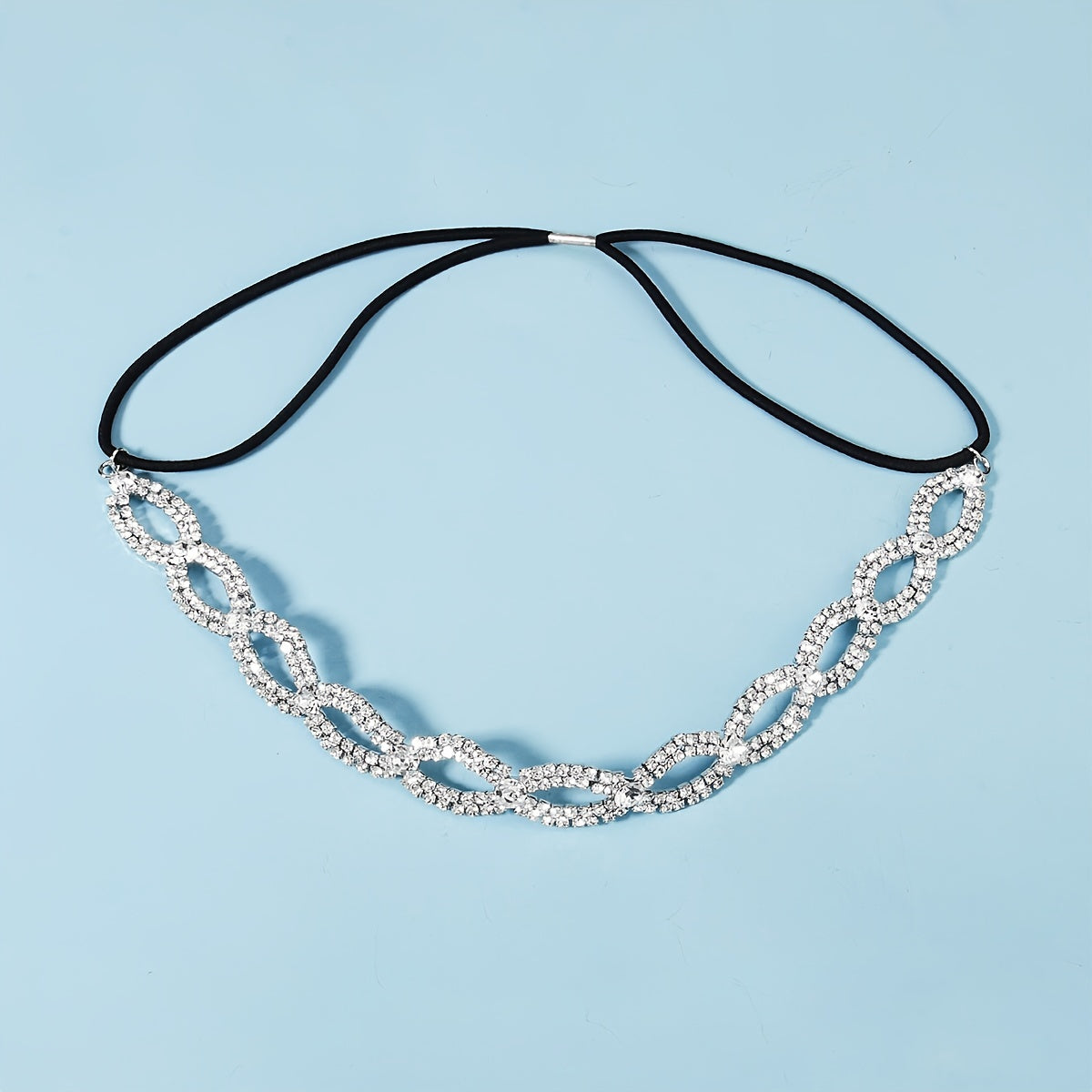 Bridal Hair Accessory Water Diamonds Gold Leaf U-Shaped Hairpin