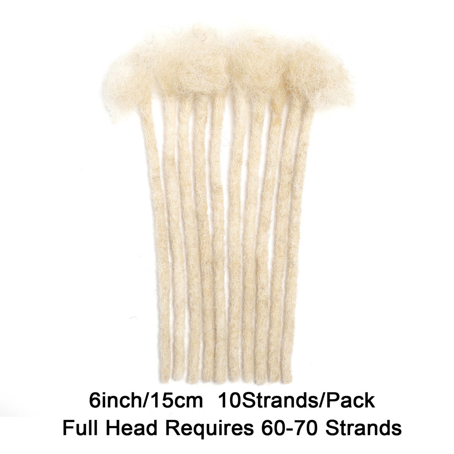 Handmade Dreadlocks Extensions 10 Strands Human Hair Dyeable Curly Twisted