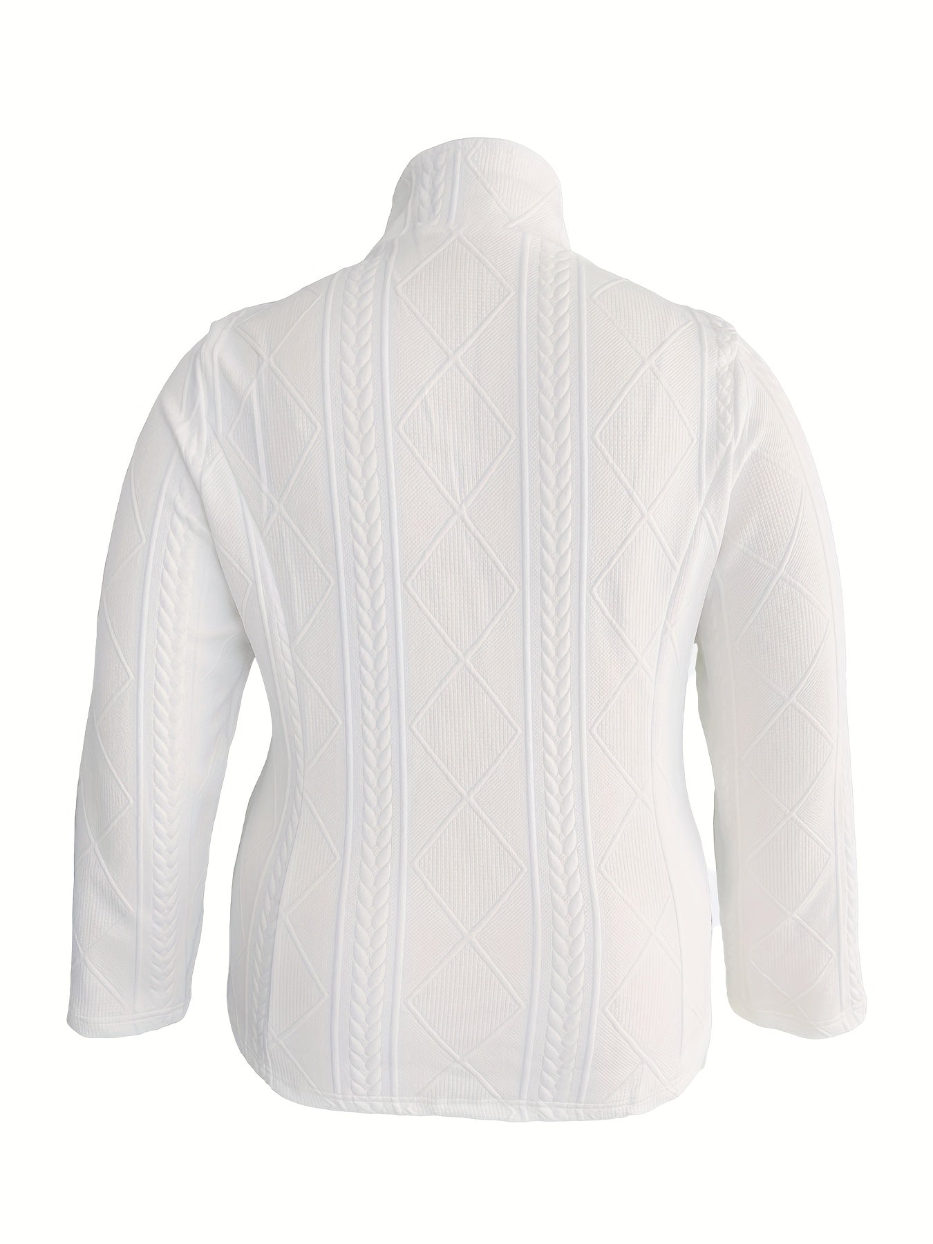 Women's Plus Size Textured Black Blazer Slim Fit Long Sleeve Button Front