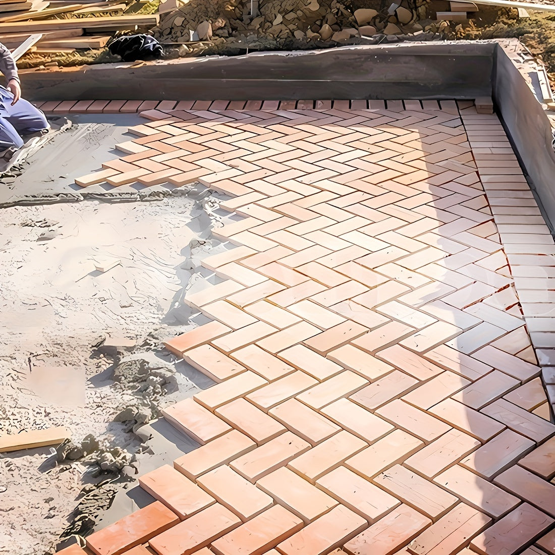 DIY Garden Path Maker Kit Concrete Mold for Stone Brick Roads Multi-Color 41.91cm x 41.91cm