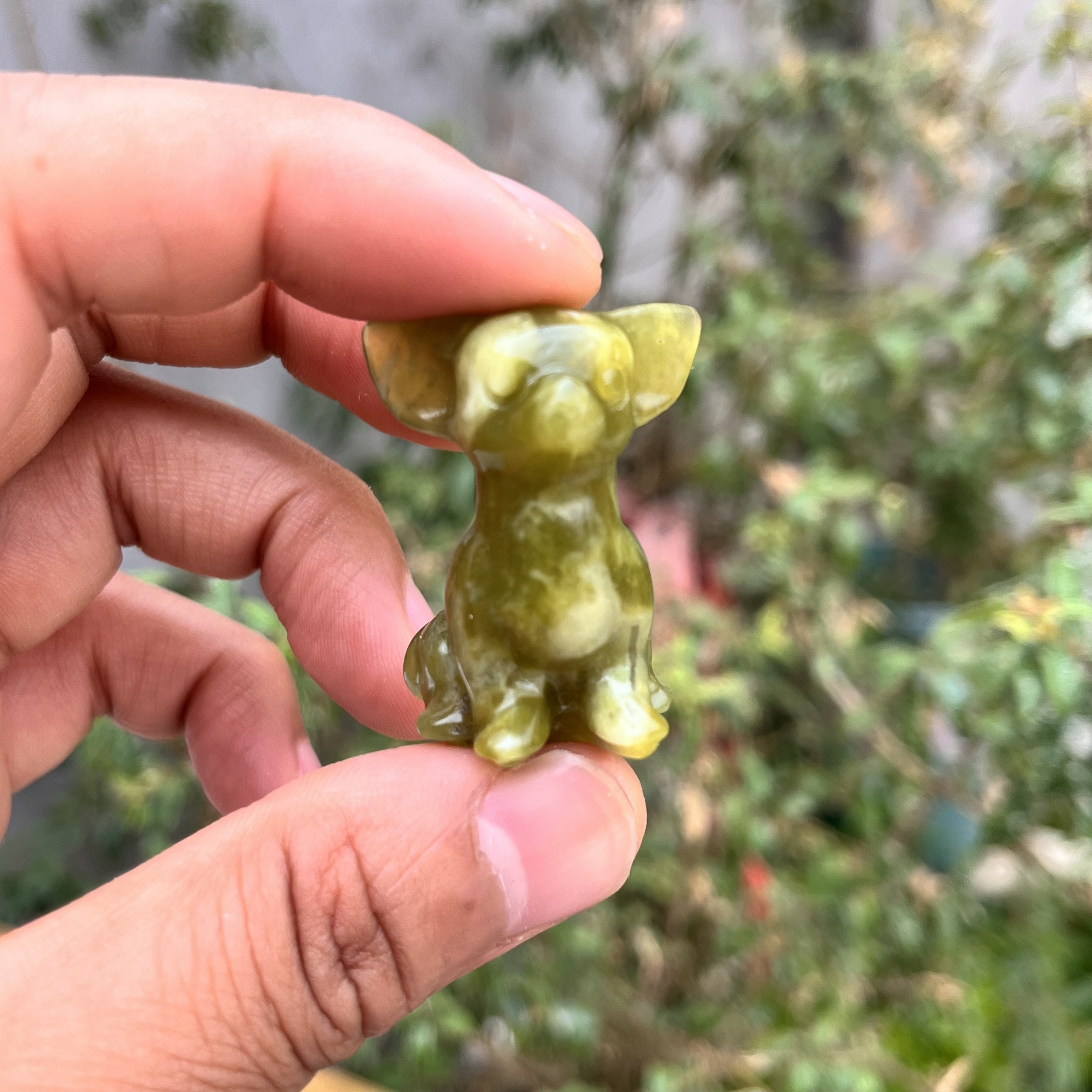 Crystal Chihuahua Dog Carving Natural Crystal Home Decor Office Decor Gift