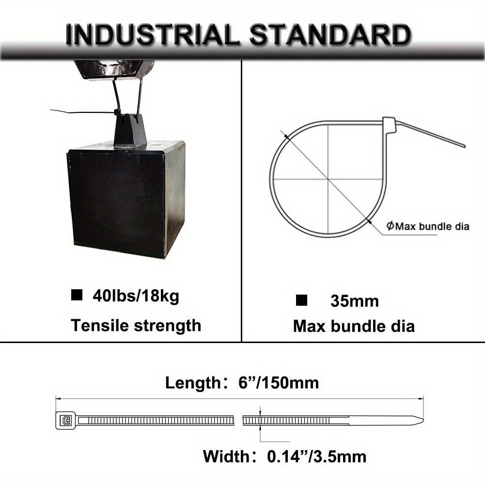 200 bridas de nylon autoadhesivas con base de goma para uso en el hogar, oficina y exterior