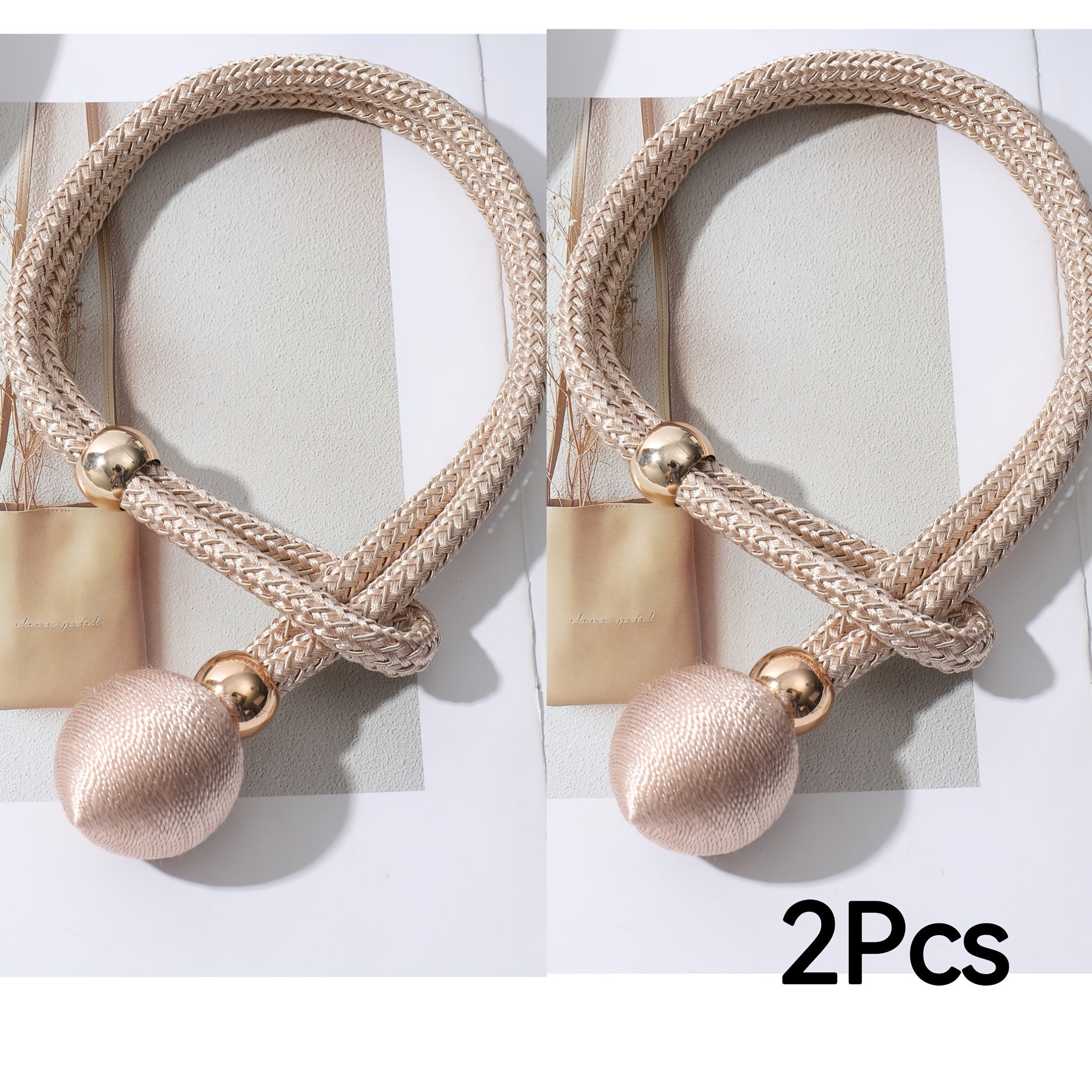 French Style Polyester Curtain Tiebacks, Adjustable, Easy to Install, for Bedrooms and Living Rooms