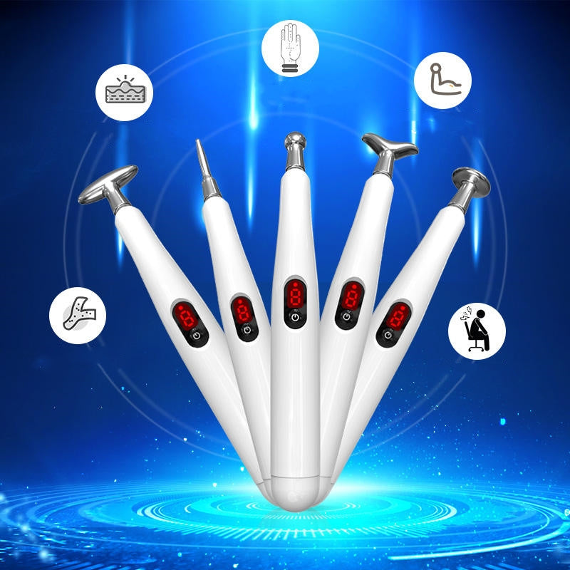 Bolígrafo de masaje eléctrico con 9 velocidades, recargable por USB, portátil para pies, manos y articulaciones