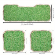 Women’s Emerald Green Resin Car Cushion Set, Breathable Cooling Pads Three-Piece