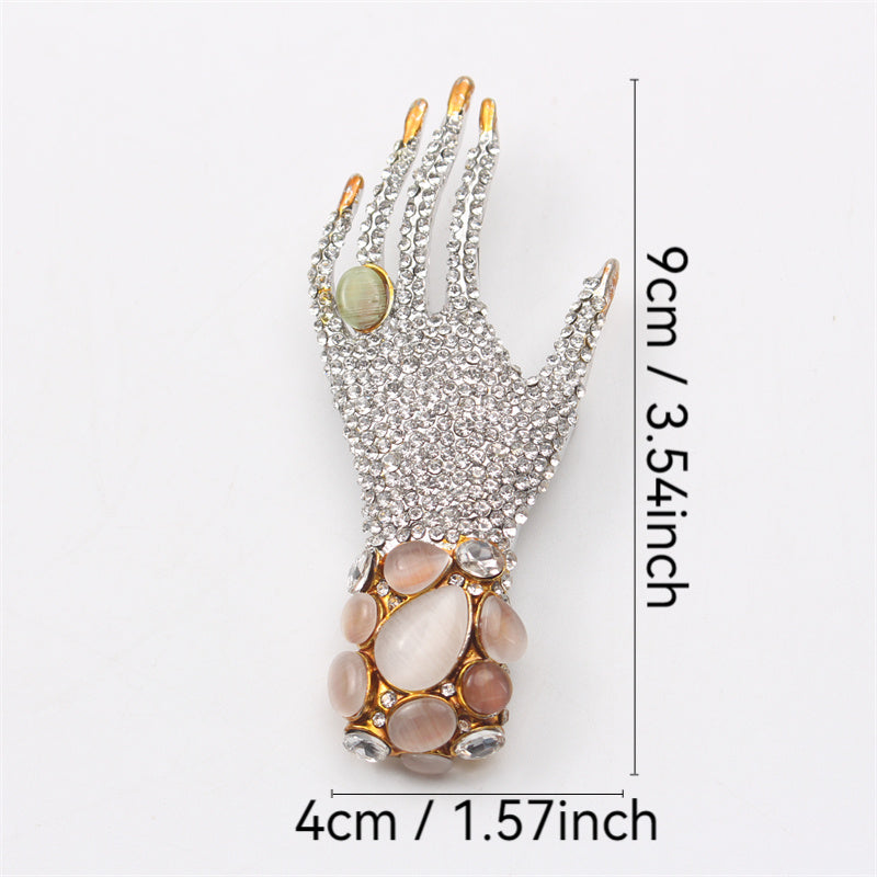 Vintage Rhinestone Brooch Pin with Elegant Design for Women