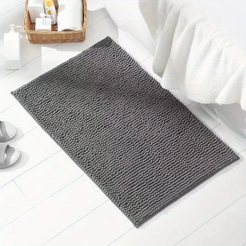 Luxurious Chenille Bath Mat 2cm Thick Non-Slip Absorbent Quick-Dry