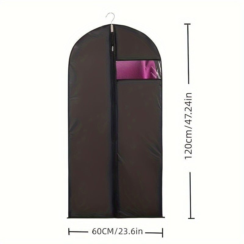 Durable 5-Piece Suit Dust Cover Bag Set with Window Hanging Clothes Storage for Shirts Dresses Coats