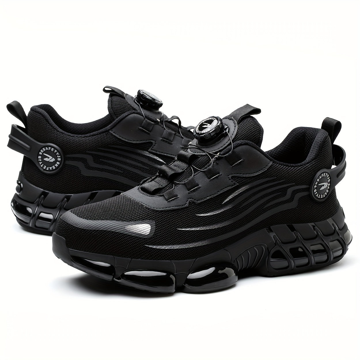 Men's Safety Work Shoes Steel Toe Puncture-Resistant Non-Slip Durable Black Gray