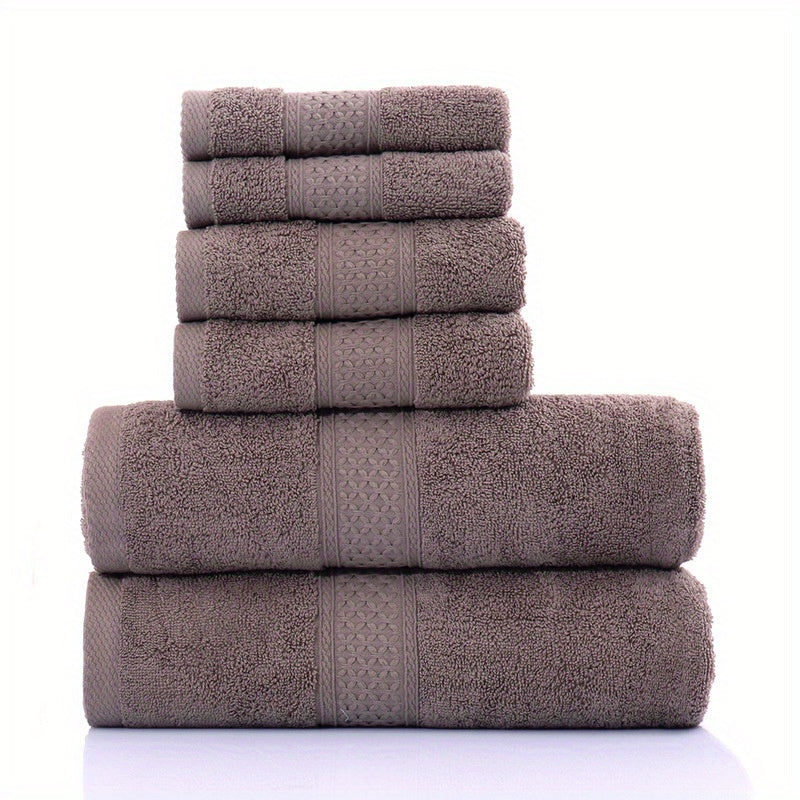 Cotton Linen Towel Set 6-Piece Bath Hand Washcloths White