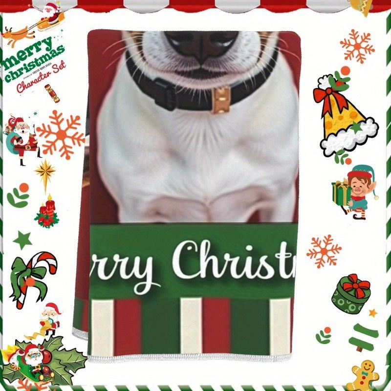 Christmas Snowflake Towel 18x66cm Soft Festive Winter Decor