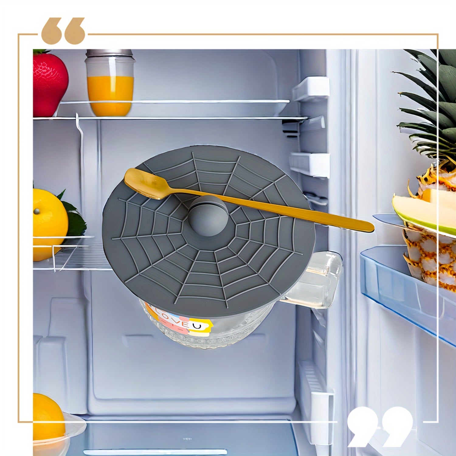 Silicone Cup Lid with Spoon Set Reusable Leakproof Cover for Ceramic Glass Tea Mug