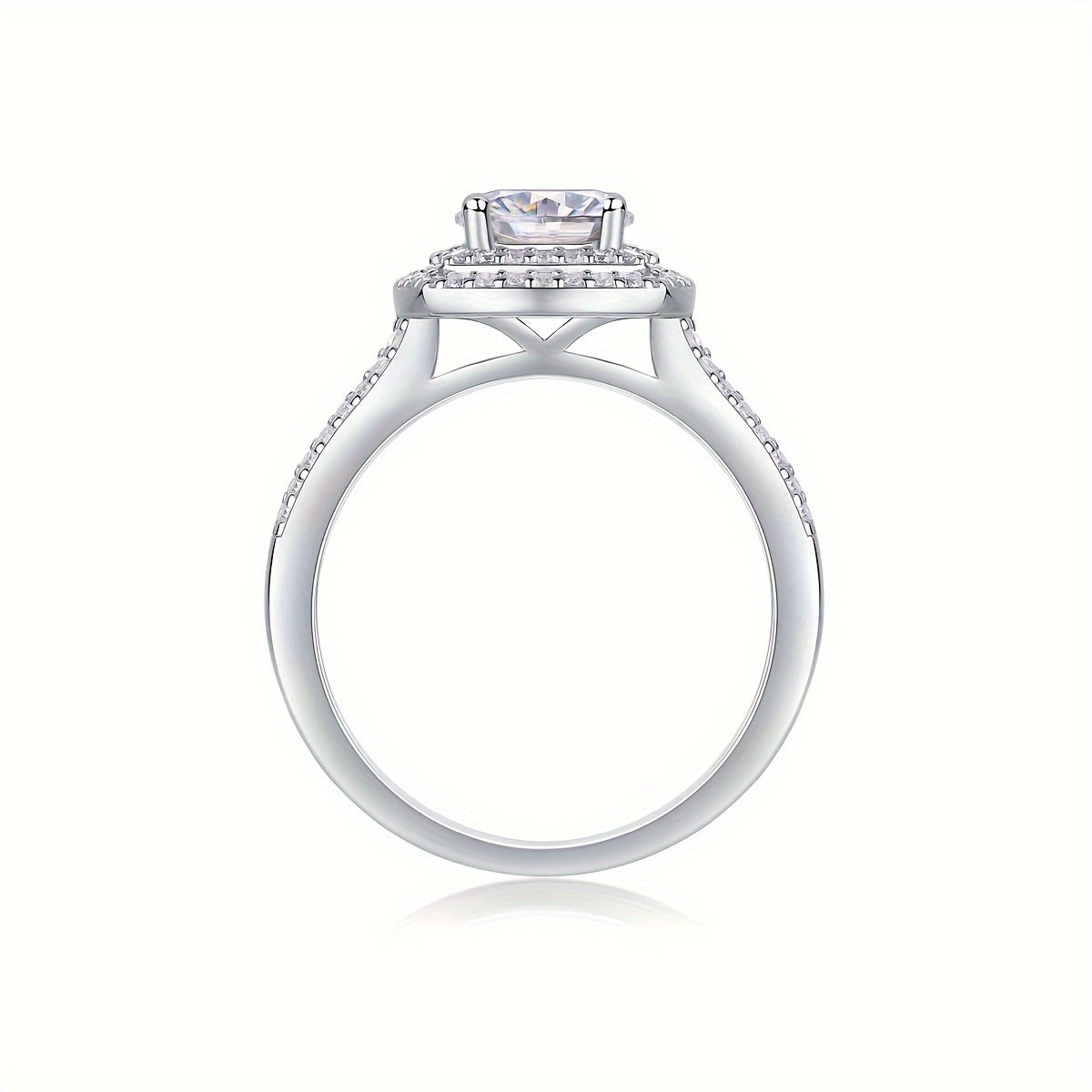 Sterling Silver Moissanite Ring with 18K Gold Plating for Men Women Engagement Wedding