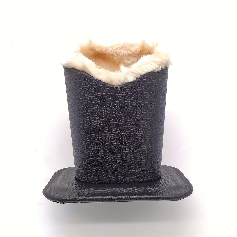 Искусственный кожаный настольный органайзер с мягким внутренним покрытием из искусственного меха для очков и кистей для макияжа, коричневый или черный