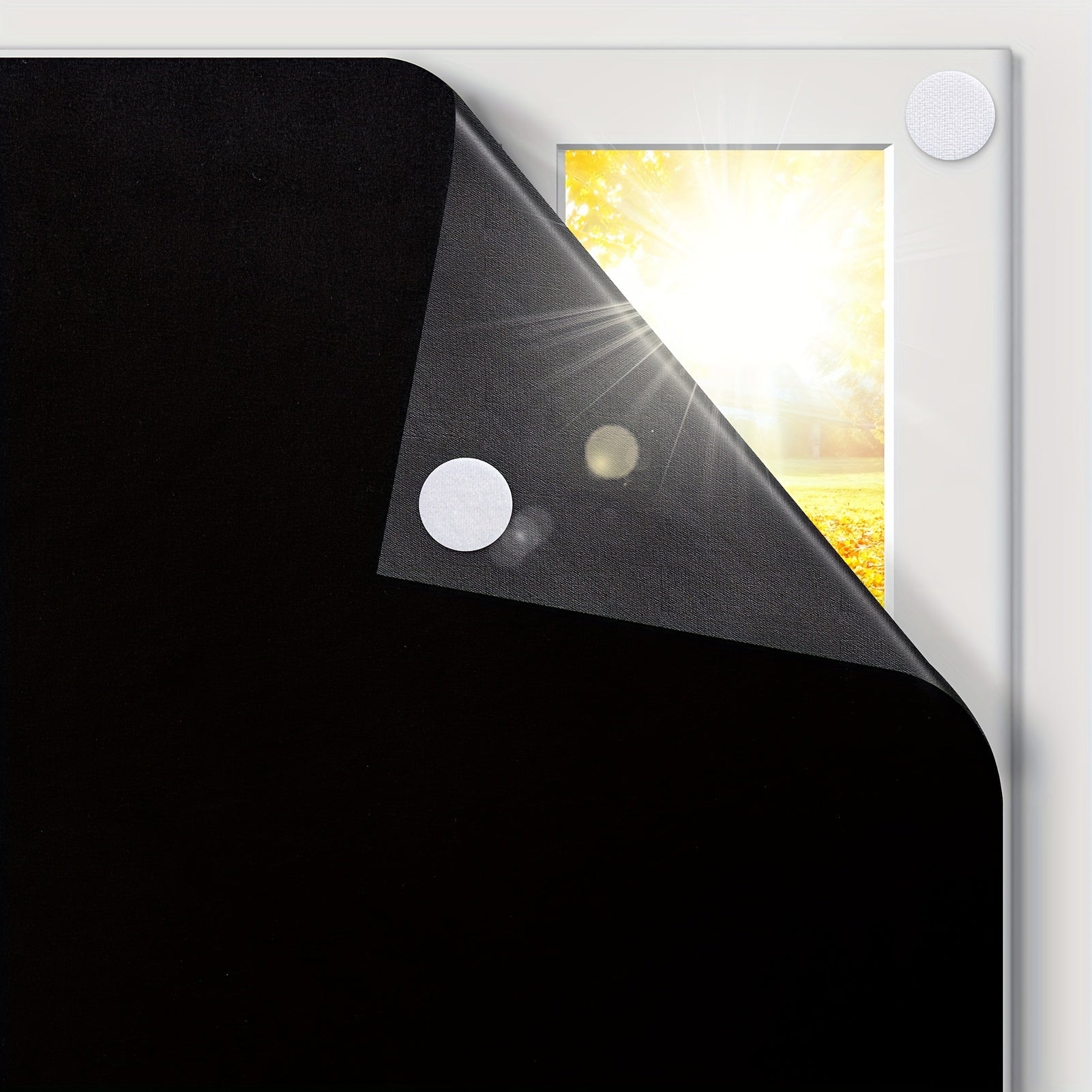 Blackout Curtains Self-Adhesive Black Window Shades for Bedroom Living Room Blackout Drapes