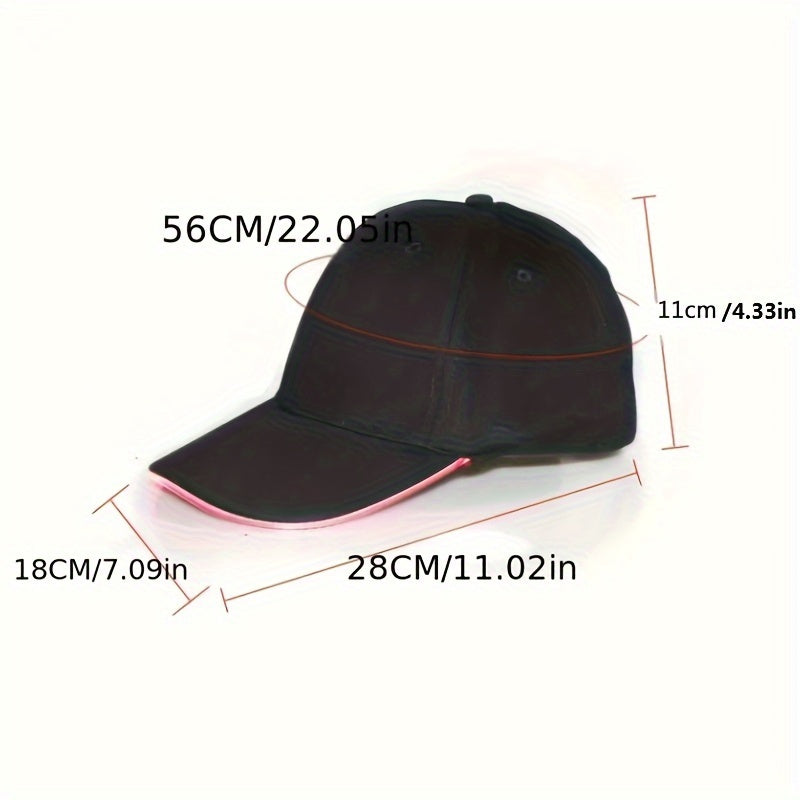 Gorra de béisbol con luz LED para fiestas y eventos. Baterías incluidas