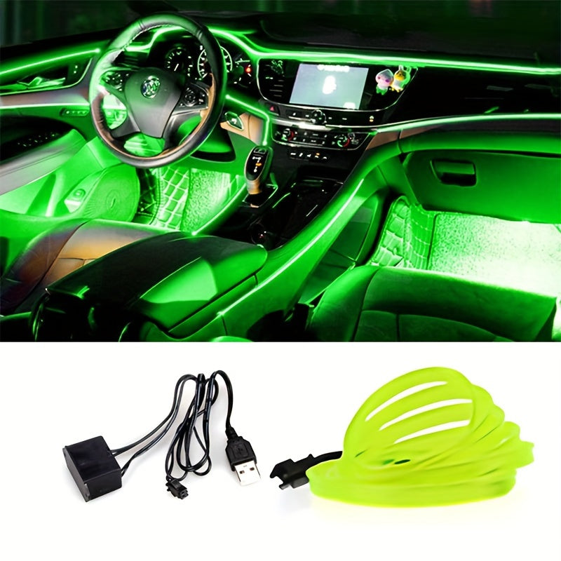 5m Car Interior LED Neon Strip Flexible Ambient Light USB Decor Diode