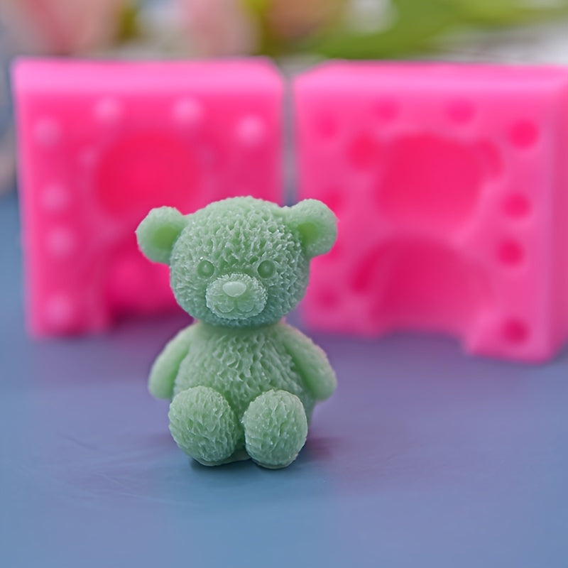 Silicone Mold Set 3D Bear Shape for Baking Chocolate Soap Candles