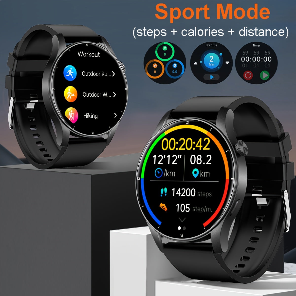 Reloj inteligente con función de llamadas, podómetro, contador de calorías compatible con Android iPhone, pantalla TFT inalámbrica 5.3