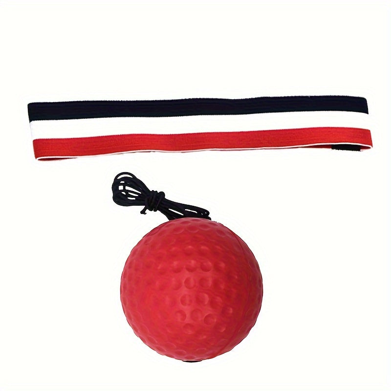 Head-Mounted Boxing Reaction Ball for Speed and Agility Training Red Black