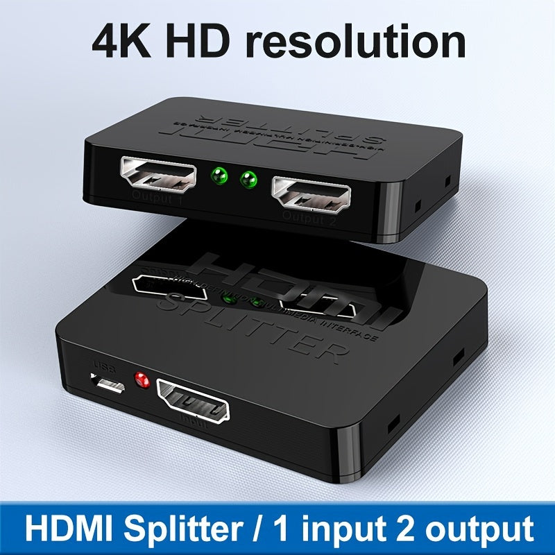4K HDMI Splitter 2 Out Full HD 1080P 3D for Dual Monitors