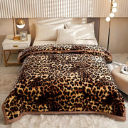 Leopard Print Plush Throw Blanket for Couch Bed Travel Soft Flannel Fleece