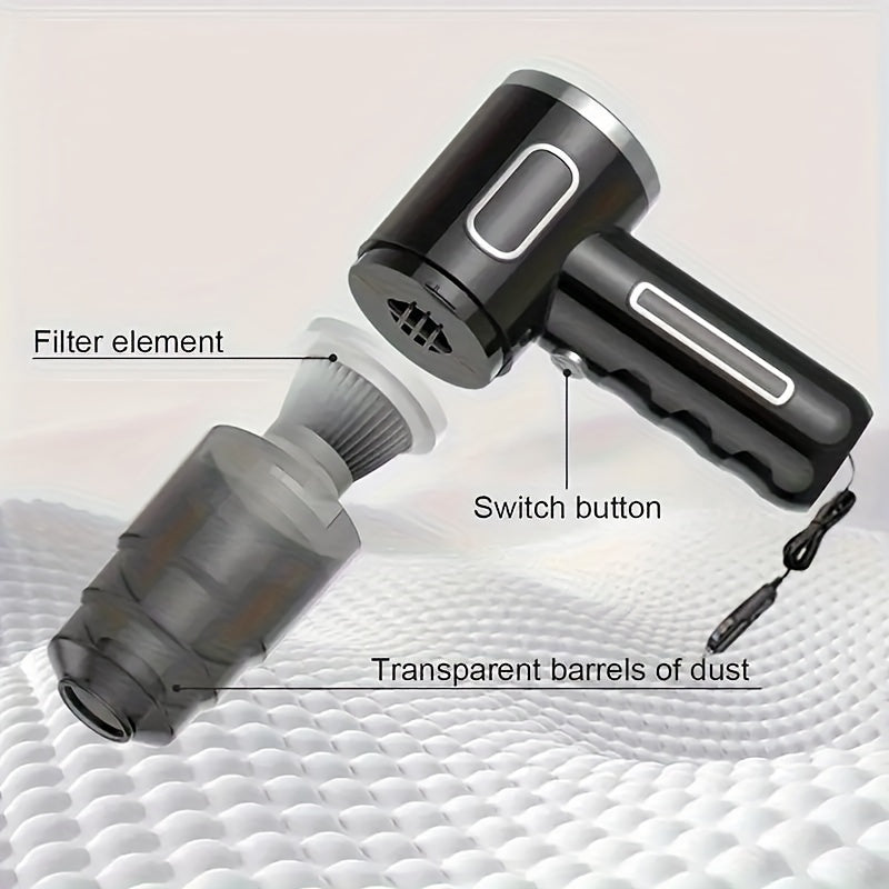 Портативный автомобильный пылесос на 12 В с плоским насадкой, низкий уровень шума, пылесборник