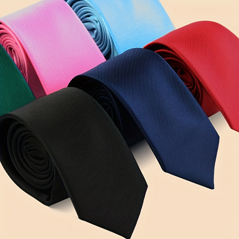 Men's Plain Color Tie for Business Attire and School Uniforms