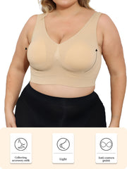 Women's Seamless Breathable Flab Reduction Push-Up Bralette 3-Pack