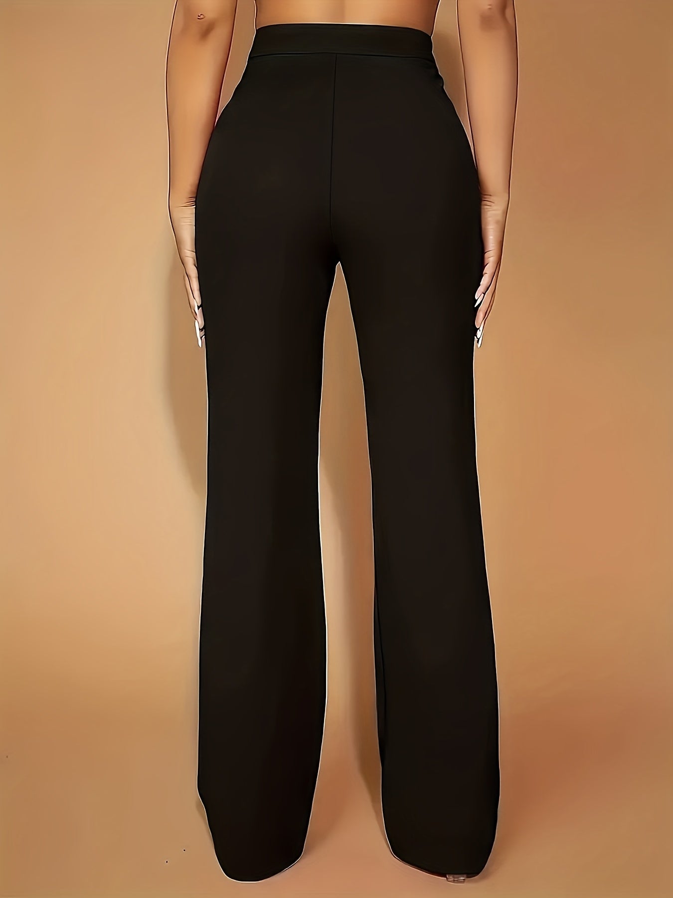Women's Knit High-Waisted Slim Fit Pants Stretchy All-Season Casual