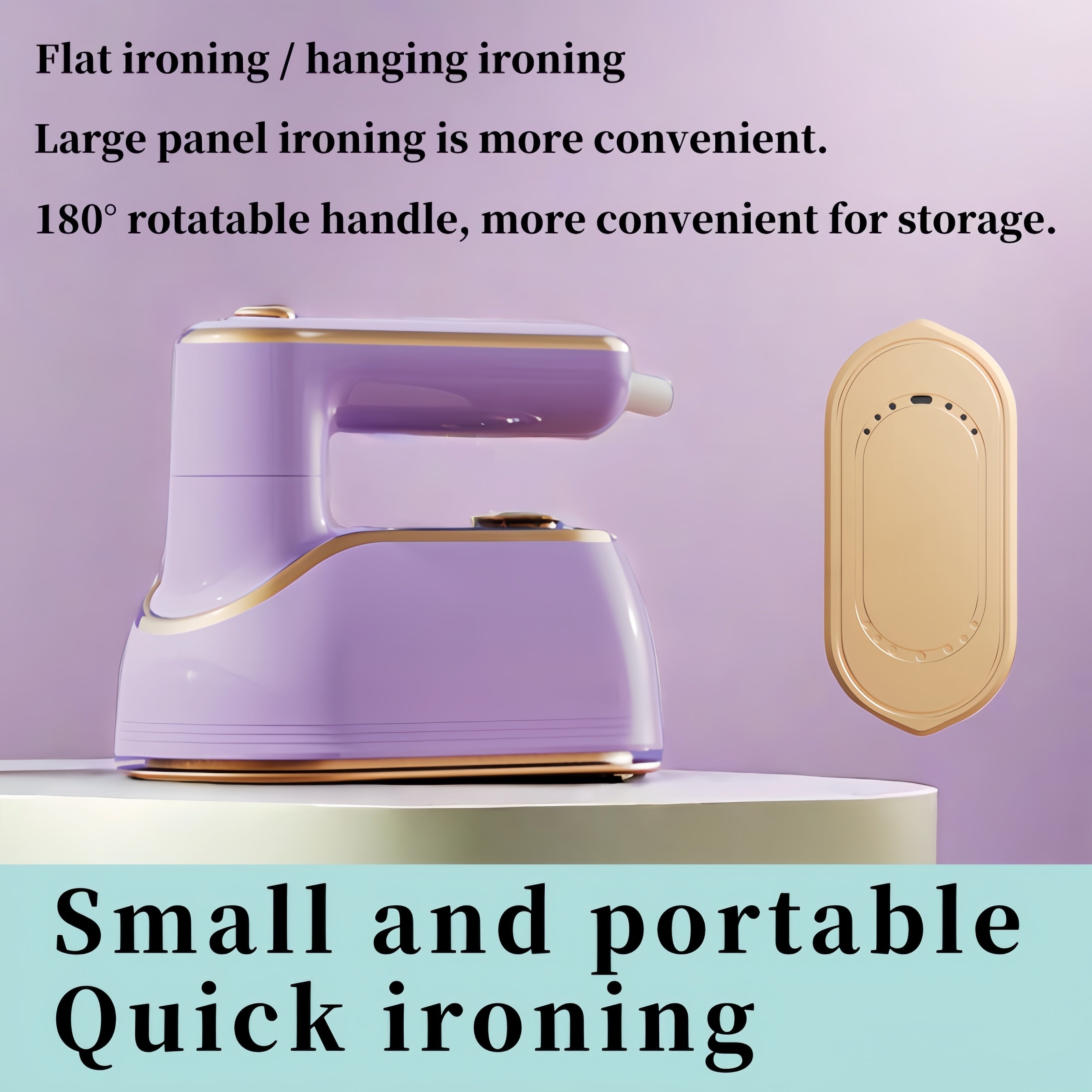 Portable Handheld Steam Iron for Travel Dorm Clothing Wrinkle Remover
