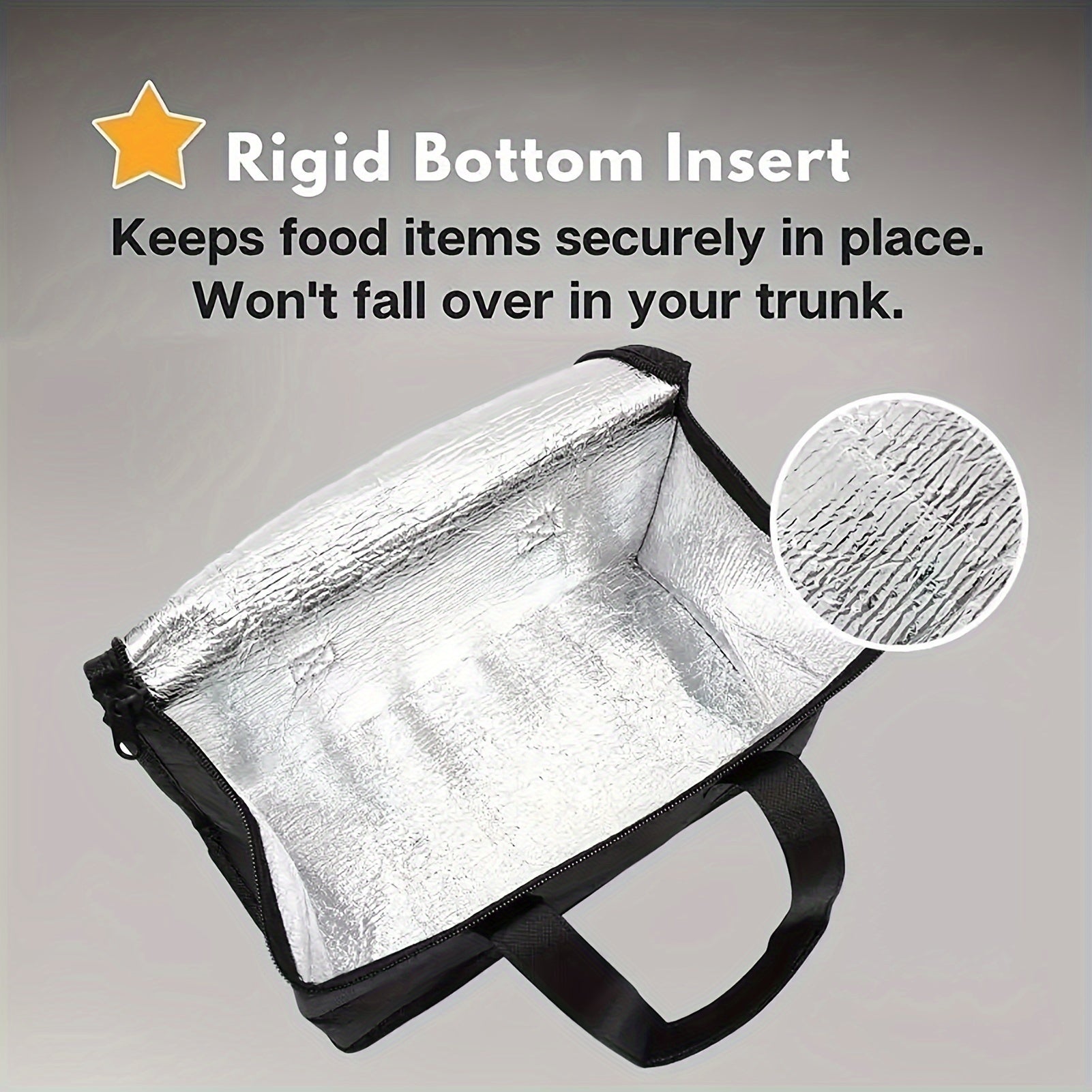 Katta izolyatsiyalangan sovutgich sumkasi, qora, qayta ishlatiladigan termal oziq-ovqat va pivo sumkasi