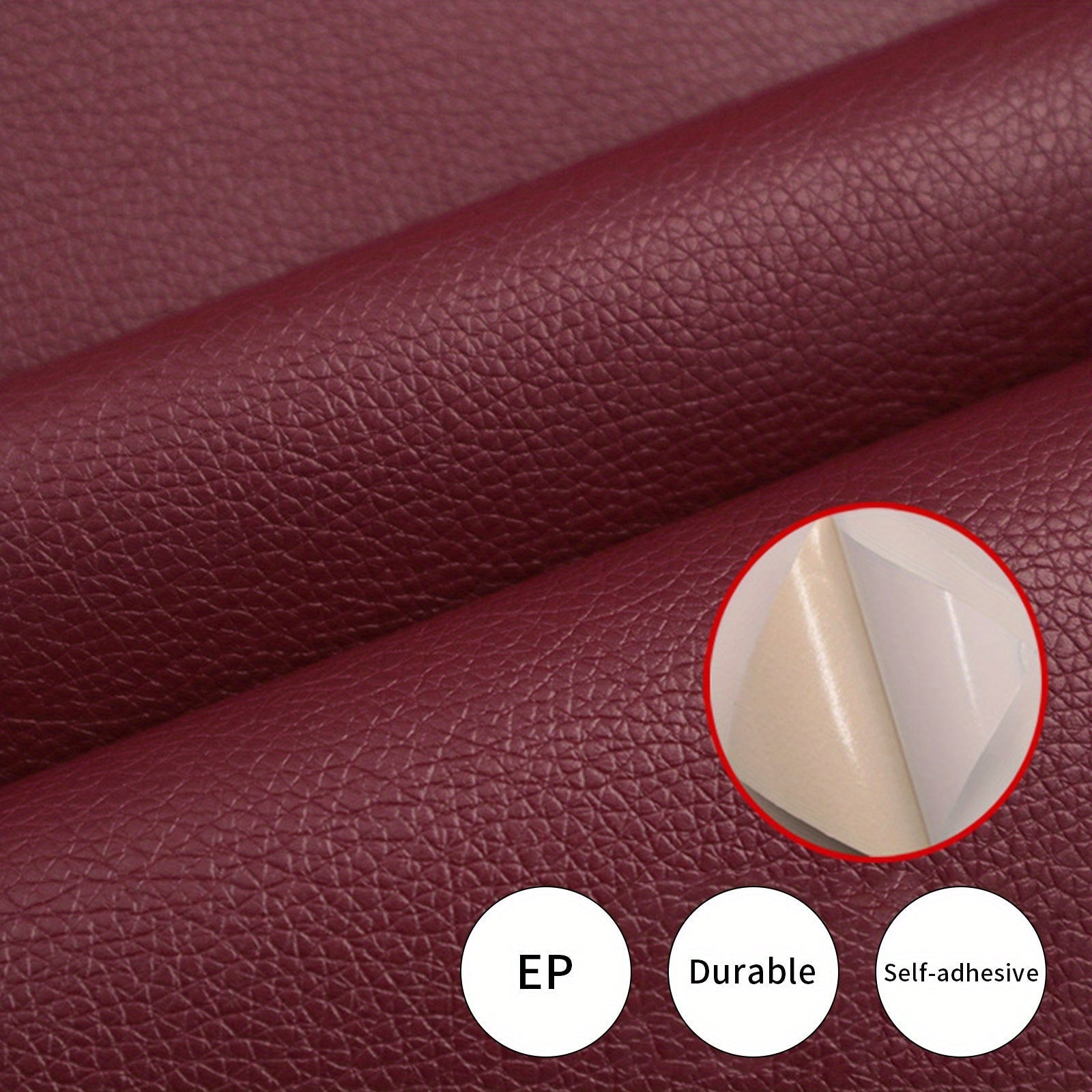 O'z-o'zidan yopishadigan charm ta'mirlash lenti, aralash ranglar, 7.62x152.4cm, mebel, avtomobil o'rindiqlari uchun