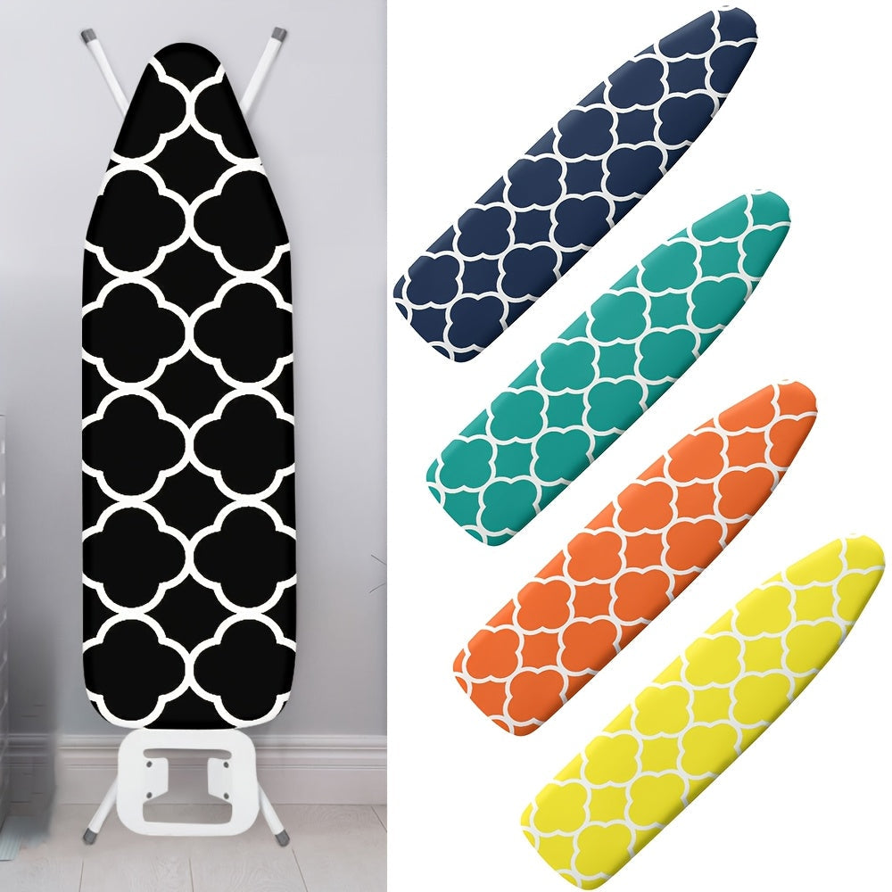 Black and White Moroccan Plaid Ironing Board Cover with Elastic Edges and Dust-Proof Protection