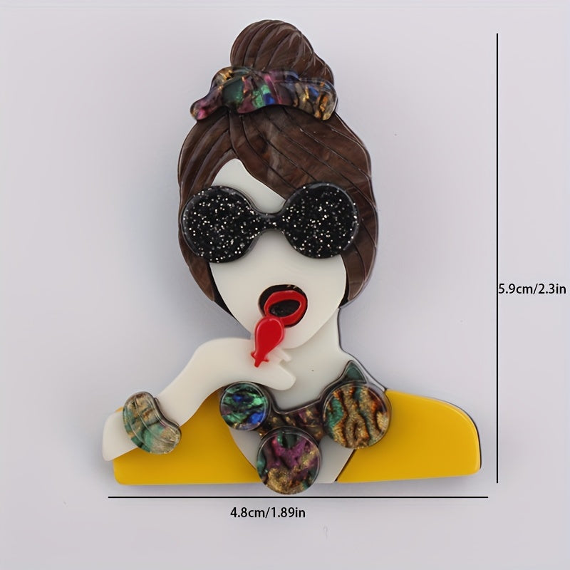 Broche de perro de acrílico, estilo punk moderno, pin de animal, accesorios de moda, regalo