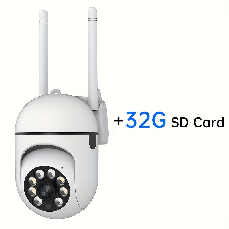1080P HD Indoor Home Security Camera with Full-Color Night Vision Two-Way Audio PTZ Motion Tracking Wall Mount