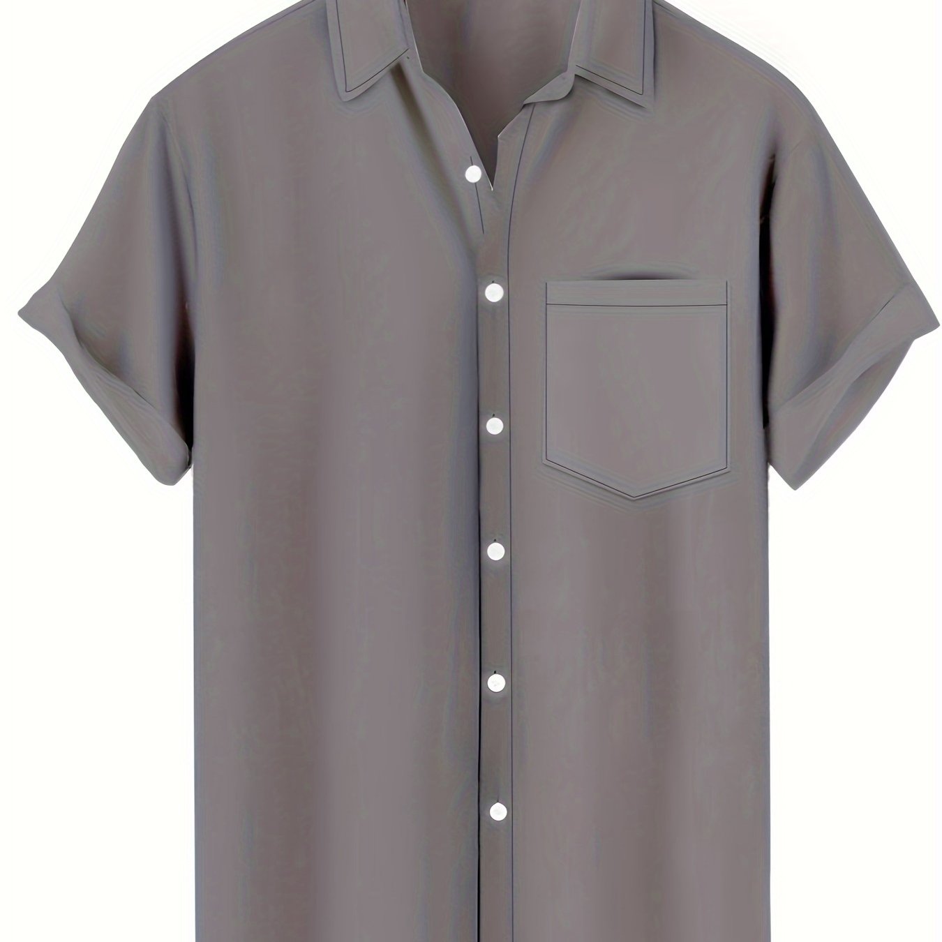 Camisa de tamaño grande para hombre en azul marino con cuello en V, ajuste ajustado, bolsillo en el pecho, con botones, tela no elástica para primavera y otoño