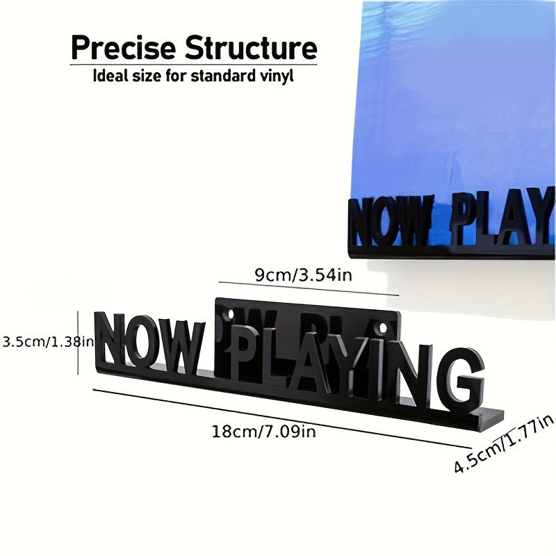 Настенный держатель виниловых пластинок с прикрепленным держателем для LP с надписью «Now Playing» идеально подойдет для украшения прихожей в гостиной, книжной полки, винного шкафа или тумбы под телевизор.