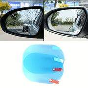 2pcs Car Rearview Mirror Rainproof Film Full Screen Anti-Fog Waterproof Membrane for Rainy Foggy Conditions