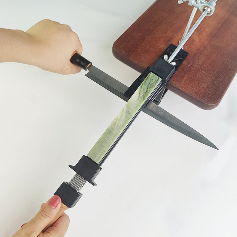 Manual Knife Sharpener with Diamond Whetstone Clamp and Ergonomic Handle
