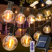 30.48m Solar Powered LED String Lights G40 Bulbs Waterproof Dimmable Outdoor Decoration