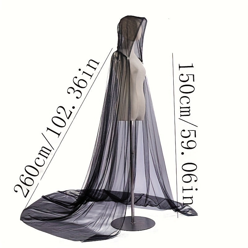 Ayollar uchun Vintage Vampir to'yli tulle shlyapa, kapot bilan, kostyumlar va tadbirlar uchun